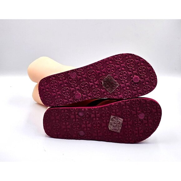 Tory Burch Women's Purple Orange Logo Lattice Thong Flop Sandals Size 6 2380 - Picture 7 of 16